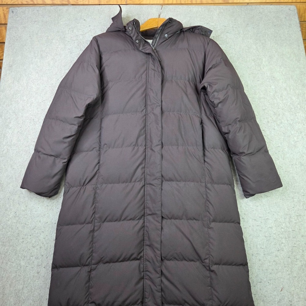 LL Bean Ultrawarm Long Puffer Coat Brown Down Insulated Faux Fur Hood L 227262
